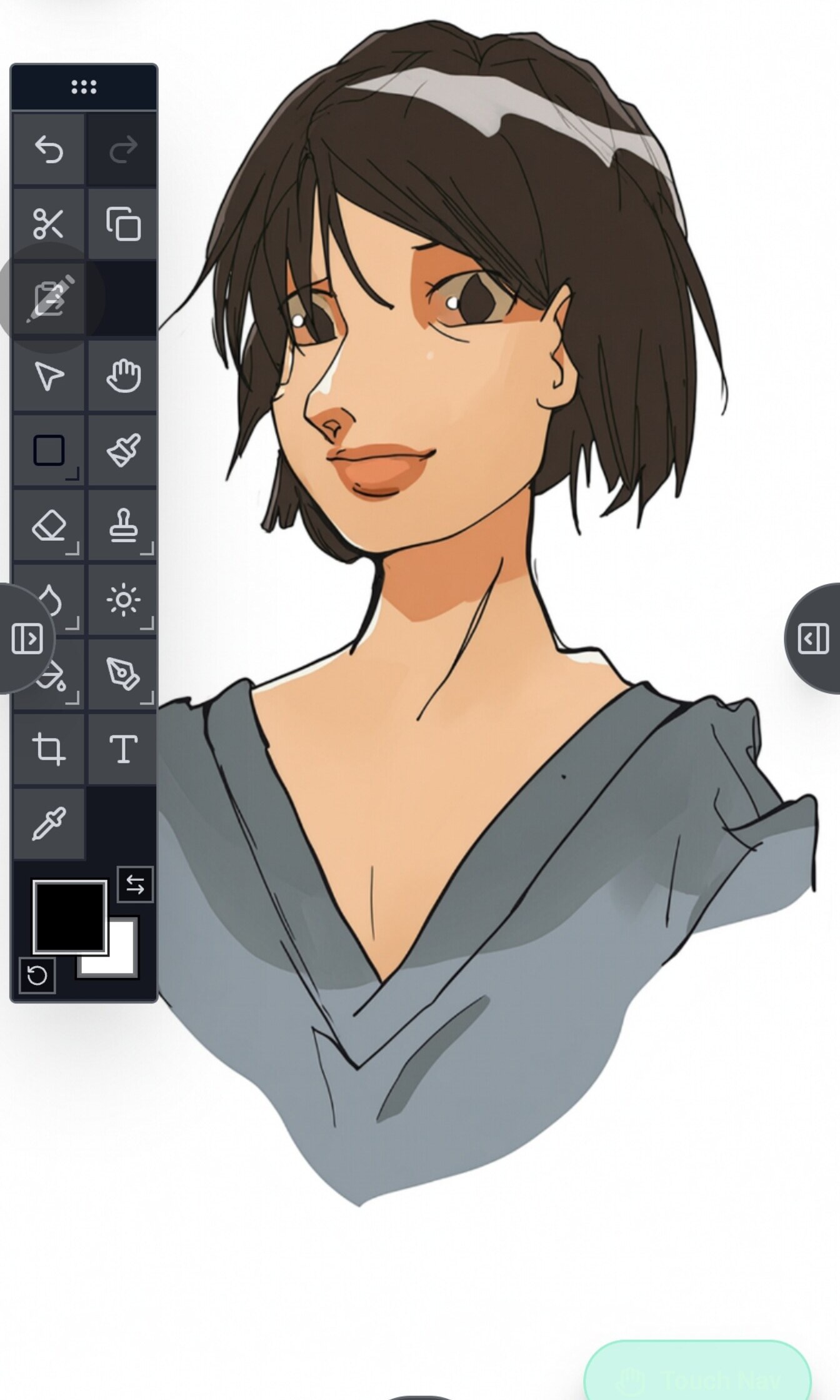 The finished AI-coloured portrait